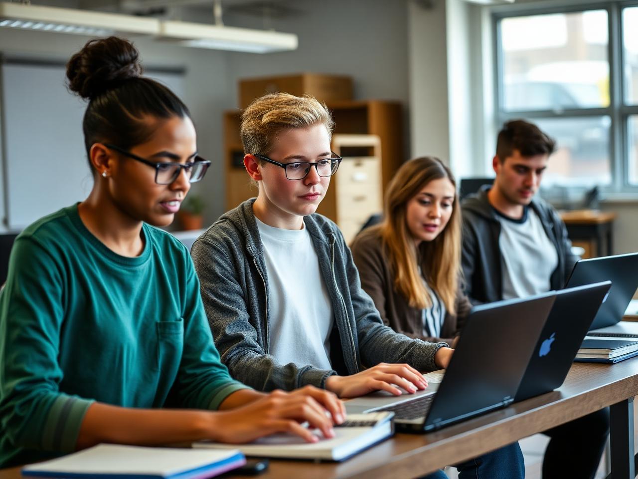 Young adults learning workforce skills